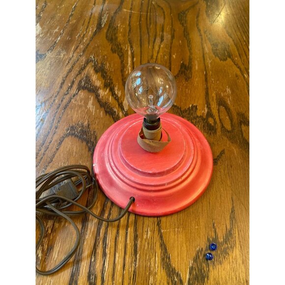 Vintage Ceramic Light-Up Santa Christmas Tree With Festive Red & Blue Beads - Picture 6 of 8